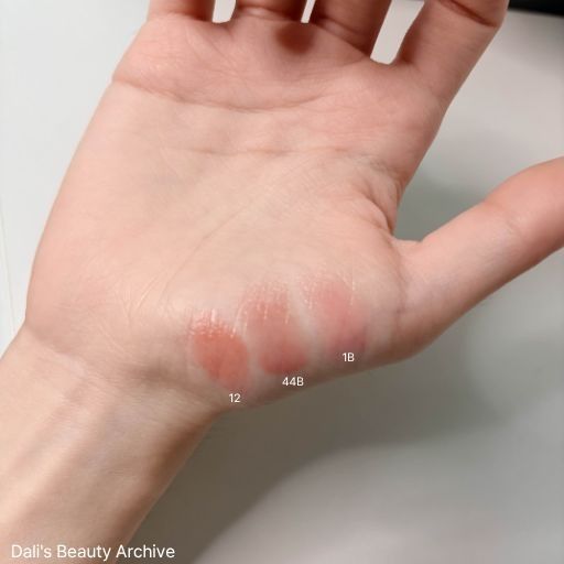 입생로랑 글로우 립밤 44b, 1b, 캔디 글레이즈 립스틱 12호 발색